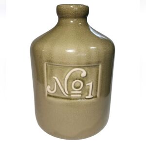 Large Whiskey Crock Jug No 1 Crackle Earth Green Pottery Radcliffe Primitive